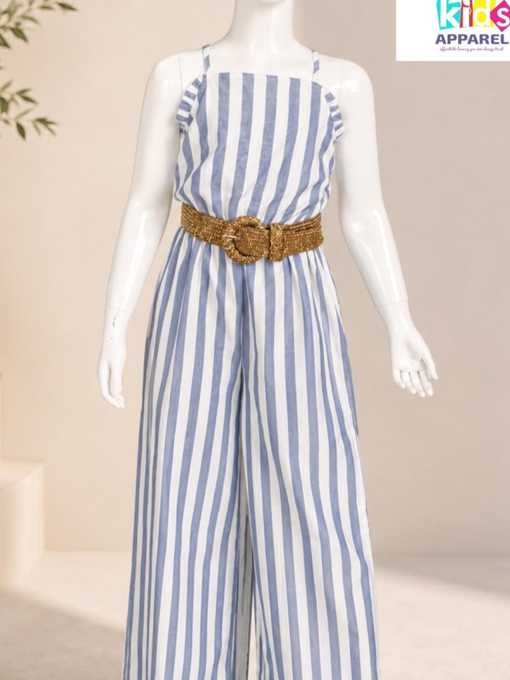 Paisley lane striped belt jumpsuit tank top outfit girls 10 NWT
